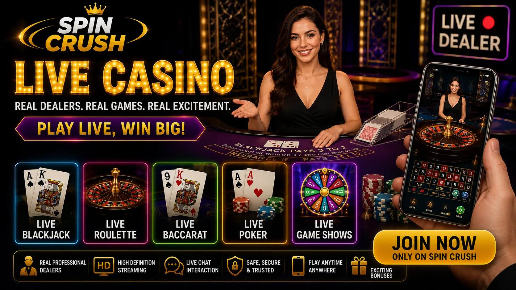 Live Casino Spin Crush